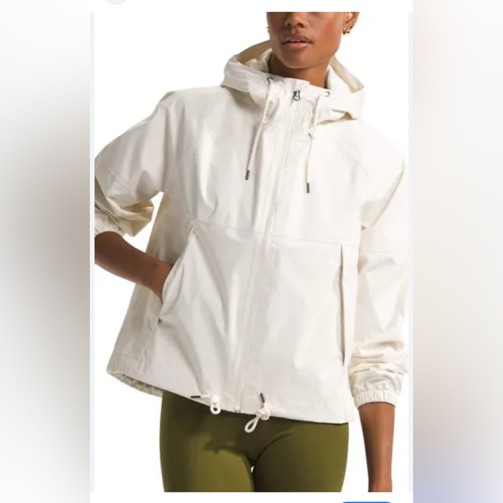 The North Face Antora Women’s Rain Waterproof Hoody Jacket Sz M White Dune